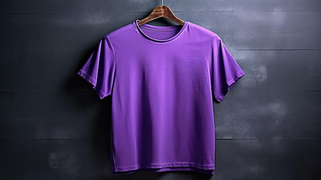 T-shirt violet sur un cintre photo illustration réaliste