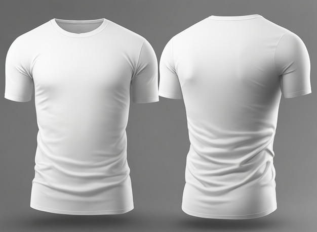 t-shirts blancs photo réalistes avec espace de copie vue avant et arrière