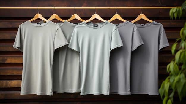 T-shirts gris photo avec maquette d'espace de copie