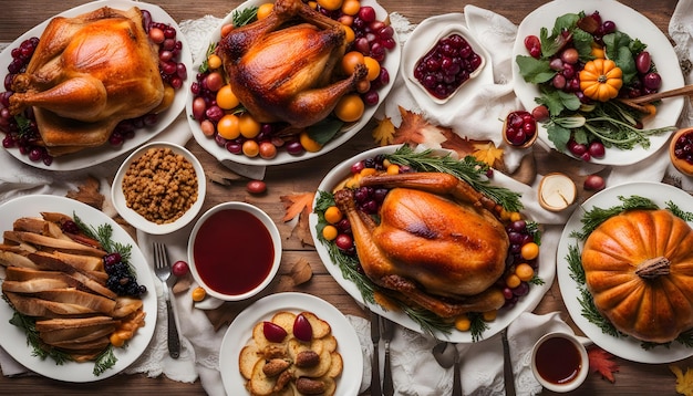 une table avec une assiette de nourriture qui dit remerciement sur elle