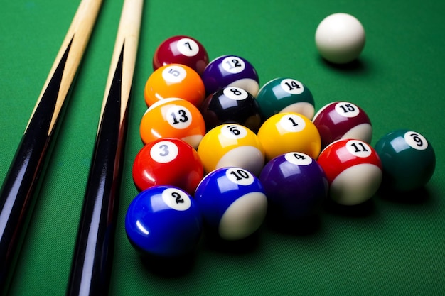 une table de billard avec le numéro 3 dessus