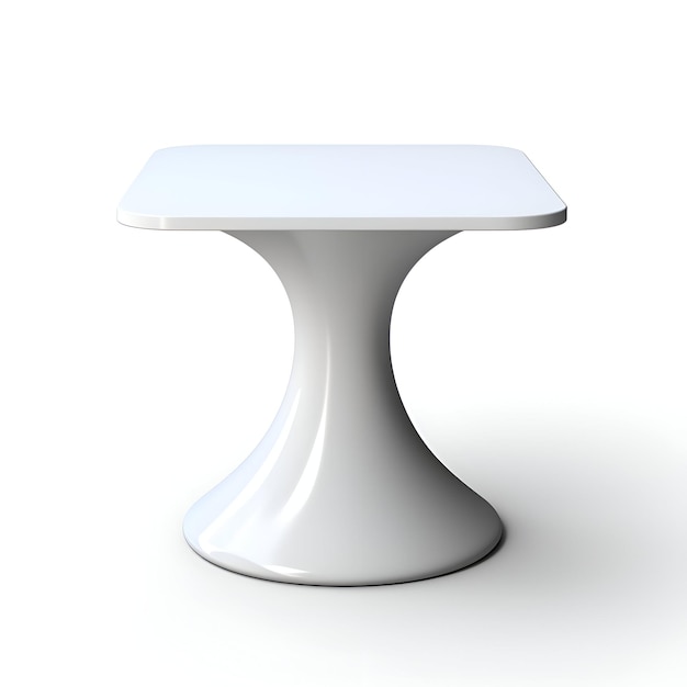 Photo table blanche isolée sur fond blanc rendu 3d