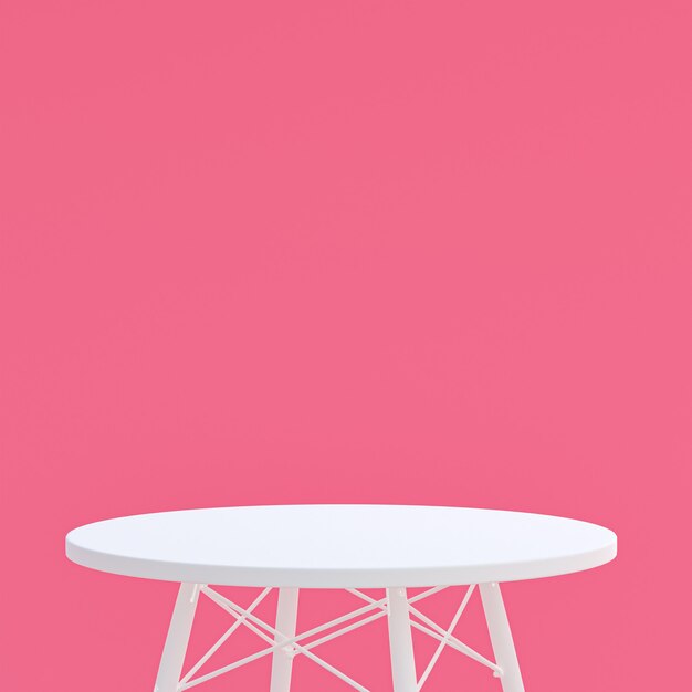 Table blanche ou support de produit pour produit d'affichage sur rose