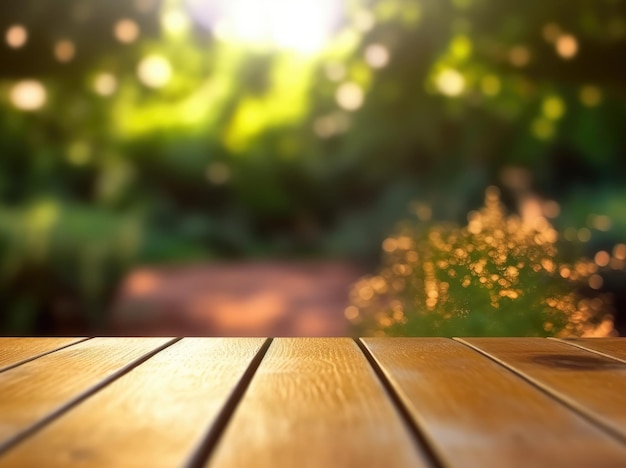 Une table en bois avec un arrière-plan flou qui dit "table"