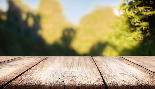 Une table en bois avec un arrière-plan flou qui dit "table"