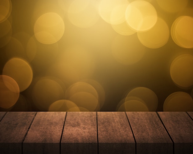 Sur une table en bois blanche avec un fond de bokeh