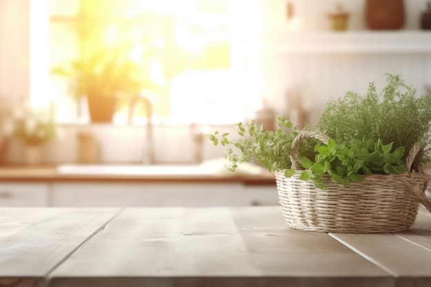 une table en bois blanche