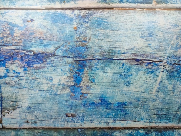 Table en bois bleue avec espace de copie et de texte