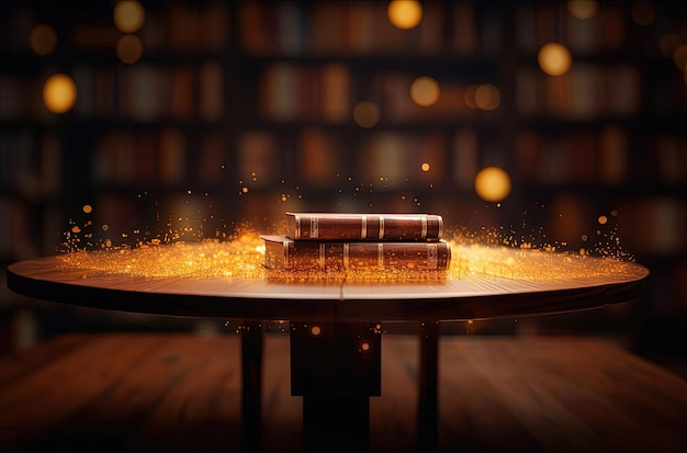 table en bois dans une pièce sombre dans le style de l'art de l'épicerie