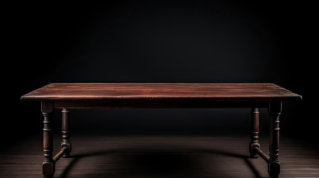 Une table en bois avec un dessus noir qui dit " le dessus ".