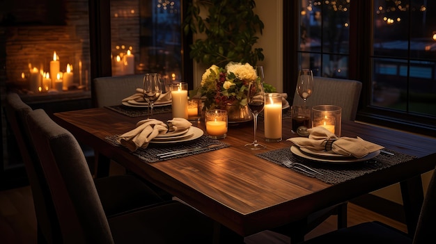 Table en bois ébène foncé