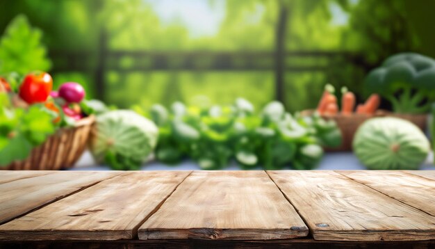 Table en bois avec un fond d'alimentation saine journée végétarienne mondiale