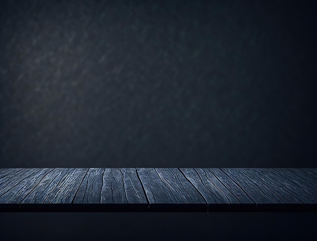 Une table en bois avec un fond sombre et un fond sombre.