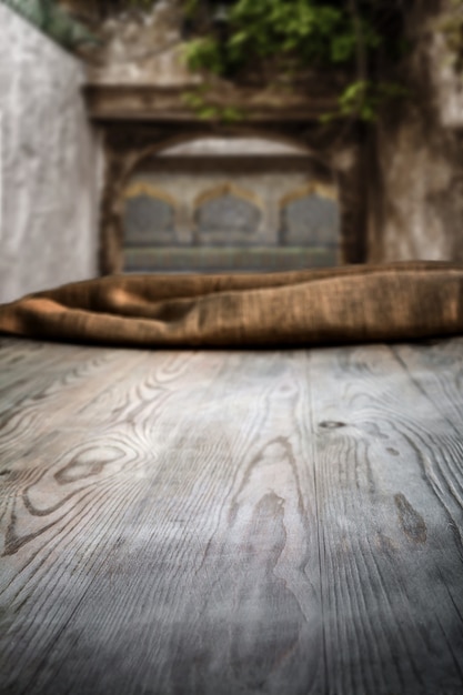 Table en bois avec fond