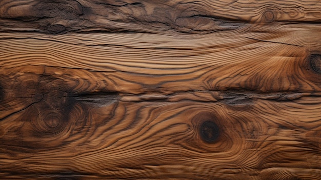 Une table en bois avec un grain de bois brun foncé