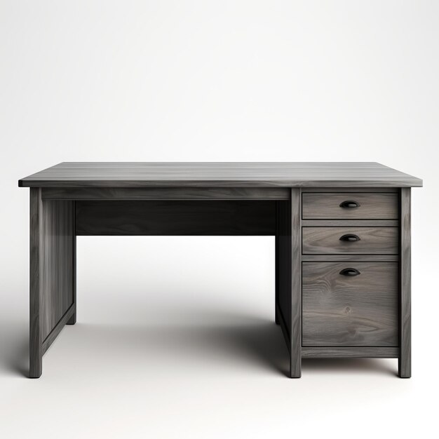 Table en bois isolée sur fond blanc rendu 3D