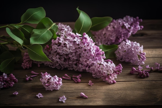 Table en bois lilas Generate Ai