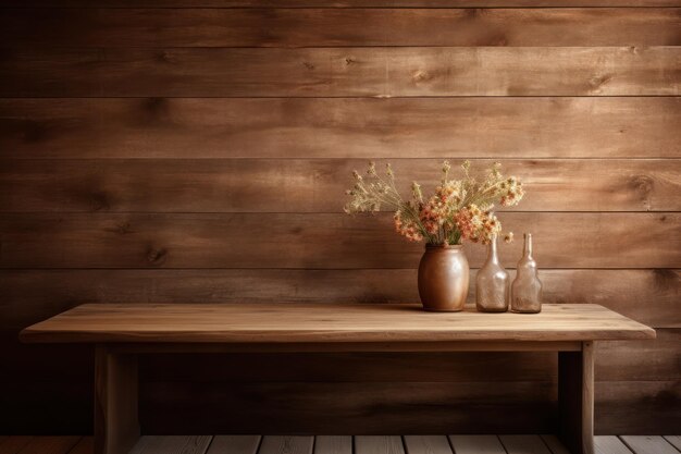 Table en bois avec une texture rustique