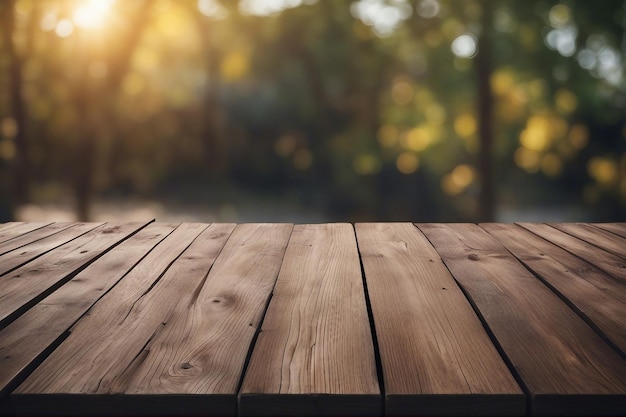 Table en bois vide dans la nature