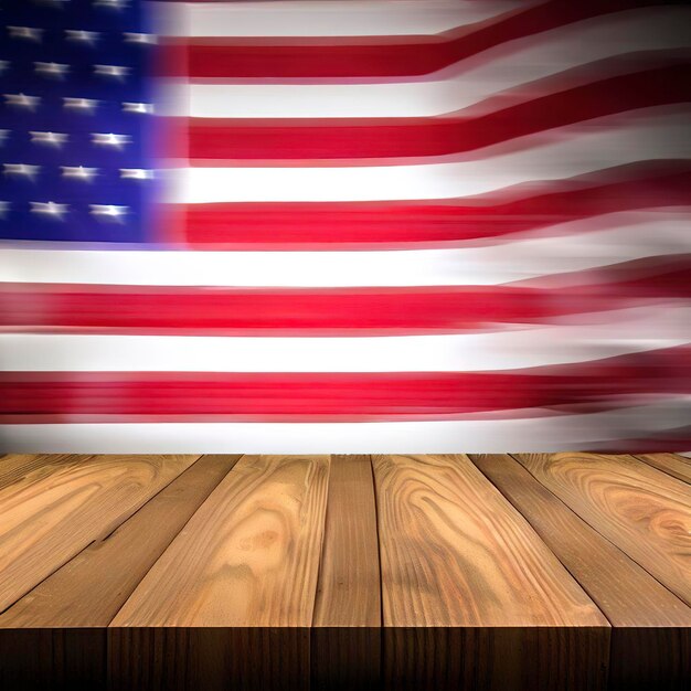 Table en bois vide de fond de style USA pour les montages d'affichage