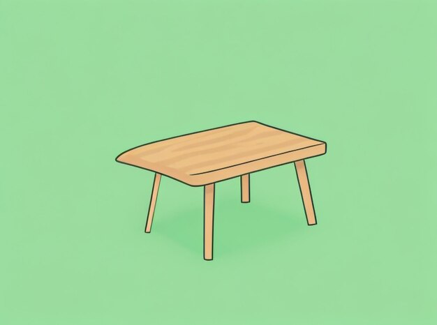 Table en bois vide avec un fond vert