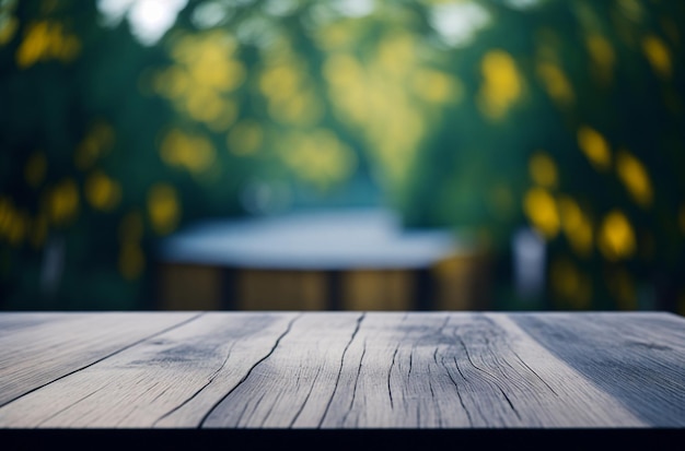 Table en bois vide IA générative