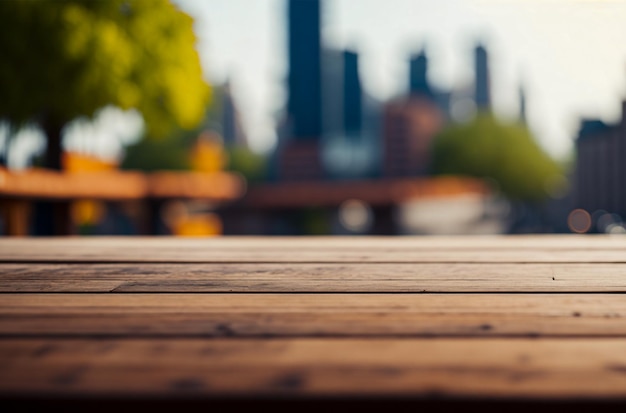 Table en bois vide IA générative