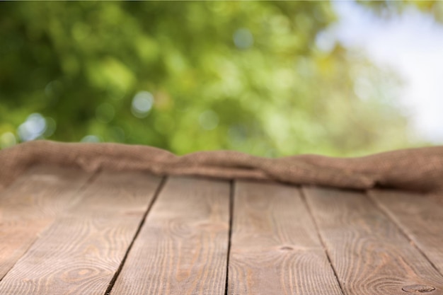 Table en bois vide, planches de bois