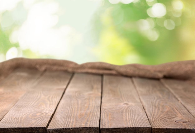 Table en bois vide, planches de bois