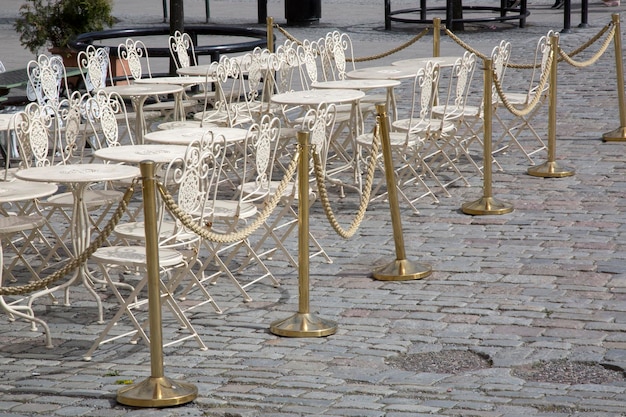 Table et chaises de café, King's Garden, Stockholm, Suède
