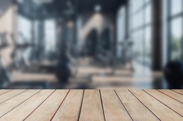 Table ou comptoir en bois avec présentoir