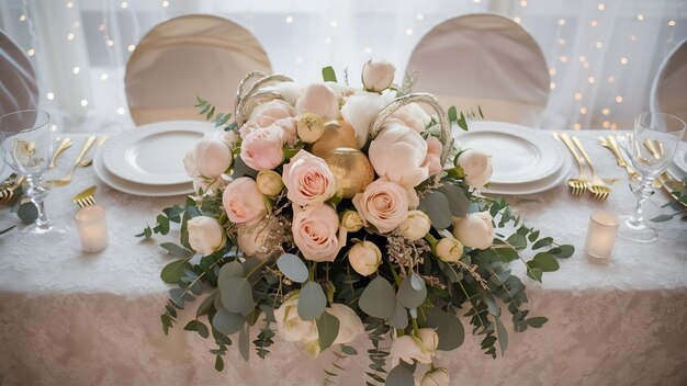 Table décorée pour un mariage