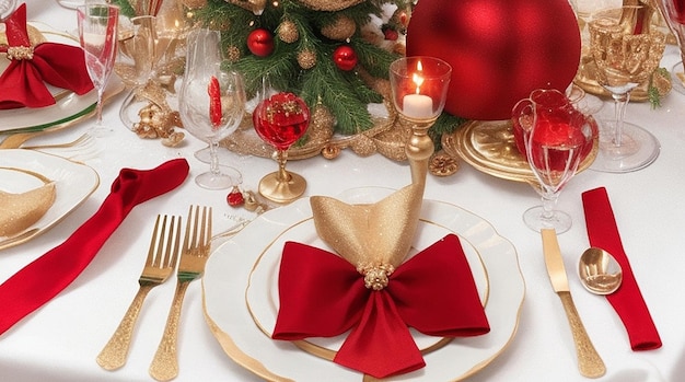 table de dîner de mariage de noël