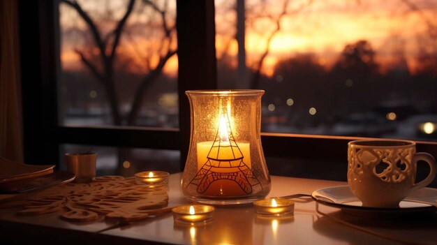 Photo table de dîner romantique de luxe à la lumière des bougies image de fond valentine images de fond hd