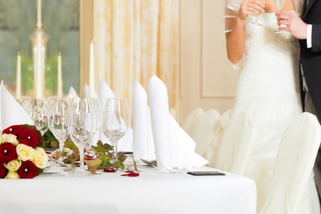 Photo table à un festin de mariage