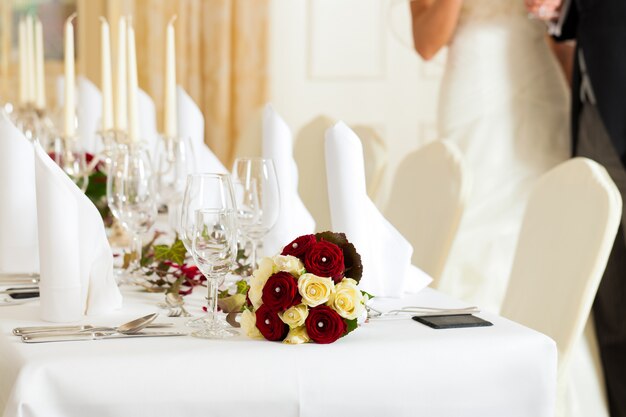 Photo table à un festin de mariage