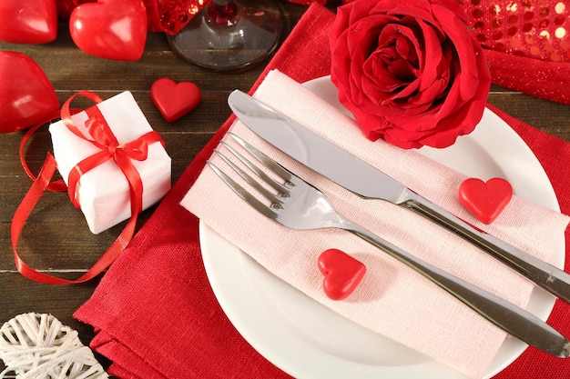 Table de fête pour la Saint Valentin