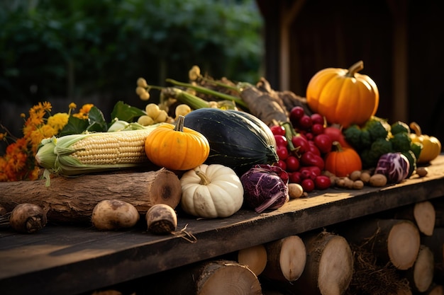 Table de fête sur le thème de l'automne