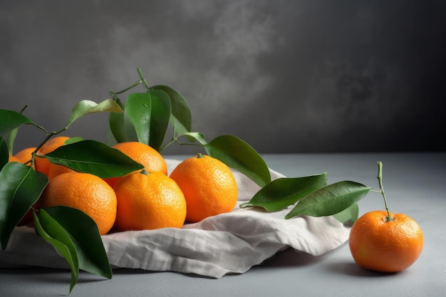 Table grise tangerines Generate Ai