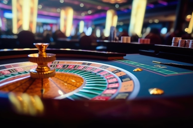 Table de jeu floue dans un casino de luxe