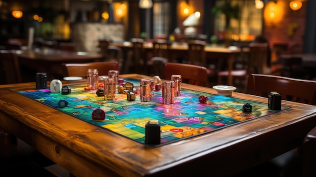 Une table avec des jeux de table Photo de haute qualité