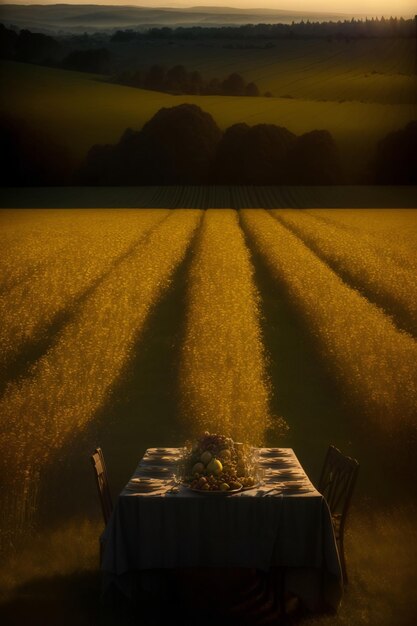 Photo une table sur laquelle il y a de la nourriture