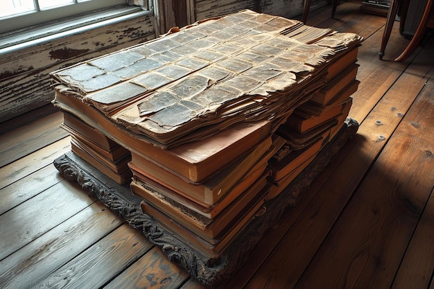 Table à livres ancienne en bois Générez Ai