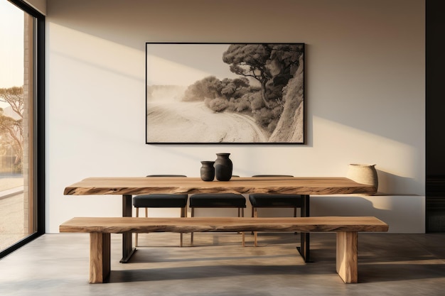 Table à manger et banc en bois rustique Aménagement intérieur