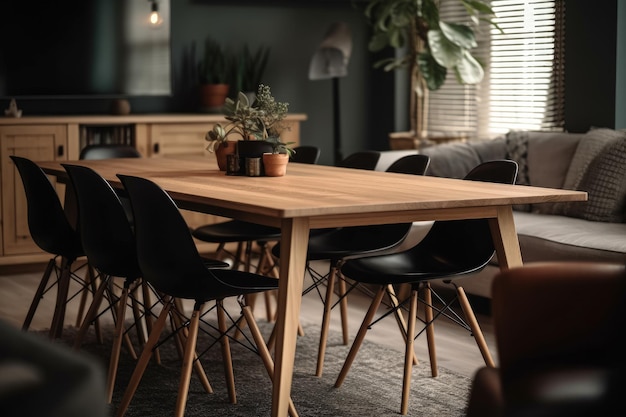 Table à manger familiale ai générative