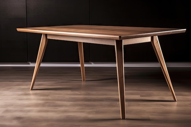 Table à manger moderne du milieu du siècle avec un design élégant et minimaliste