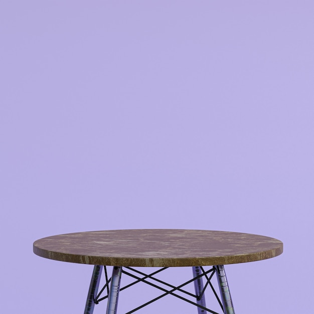 Table en marbre marron ou support de produit pour produit d'affichage sur violet