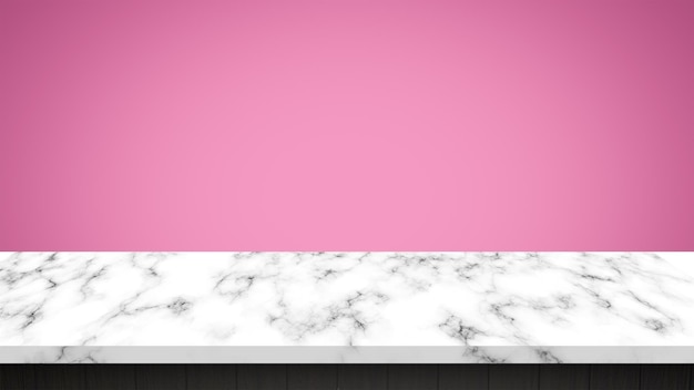 Table en marbre vide avec fond rose
