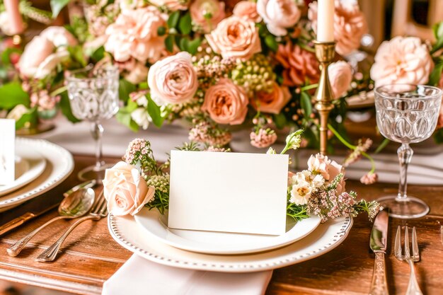 Table de mariage florale avec une décoration élégante