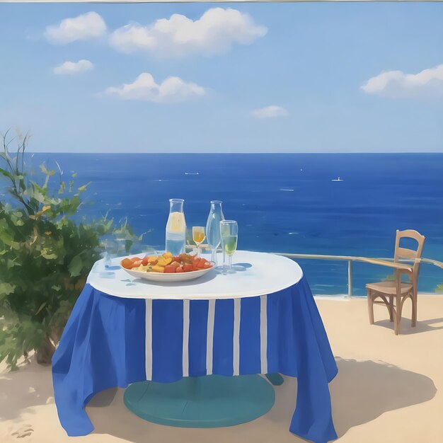 Table avec la mer